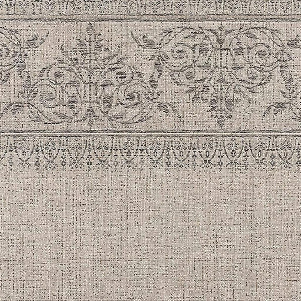 HomeRoots 5' Ikat Area Rug in Ivory and Gray – Modern Non-Skid Design for Elegant Living Spaces and Durability 5' x 8' 394060