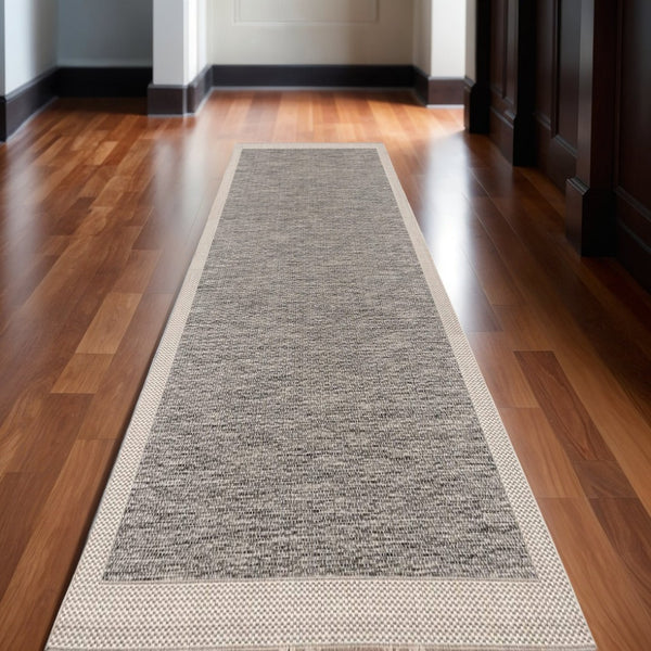 HomeRoots 10' Beige and Gray Abstract Runner Rug - Modern Style for Hallways, Kitchens, and Entryways 10' Runner Rectangle 394062