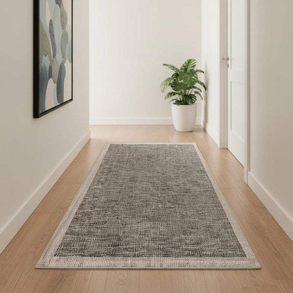 HomeRoots 10' Beige and Gray Abstract Runner Rug - Modern Style for Hallways, Kitchens, and Entryways 3' x 13' 394064