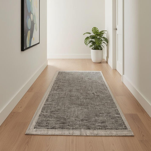 HomeRoots 10' Beige and Gray Abstract Runner Rug - Modern Style for Hallways, Kitchens, and Entryways 3' x 15' 394065
