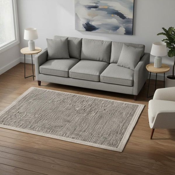 HomeRoots 10' Beige and Gray Abstract Runner Rug - Modern Style for Hallways, Kitchens, and Entryways 5' x 8' 394070