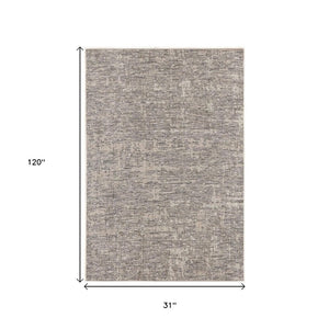 HomeRoots 10' Ivory Abstract Power Loom Runner Rug - Modern, Durable Design for Hallways and Entryways, Easy Care 3' x 10' 394074