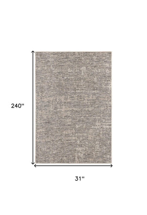 HomeRoots 10' Ivory Abstract Power Loom Runner Rug - Modern, Durable Design for Hallways and Entryways, Easy Care 3' x 20' 394078