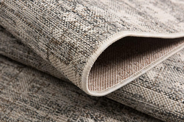 HomeRoots 10' Ivory Abstract Power Loom Runner Rug - Modern, Durable Design for Hallways and Entryways, Easy Care 5' x 8' 394082