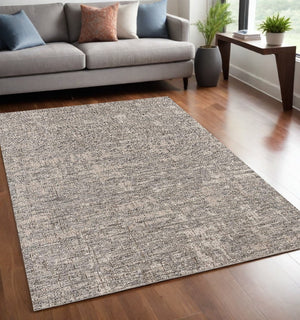 HomeRoots 10' Ivory Abstract Power Loom Runner Rug - Modern, Durable Design for Hallways and Entryways, Easy Care 5' x 8' 394082