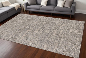 HomeRoots 10' Ivory Abstract Power Loom Runner Rug - Modern, Durable Design for Hallways and Entryways, Easy Care 8' x 10' 394083