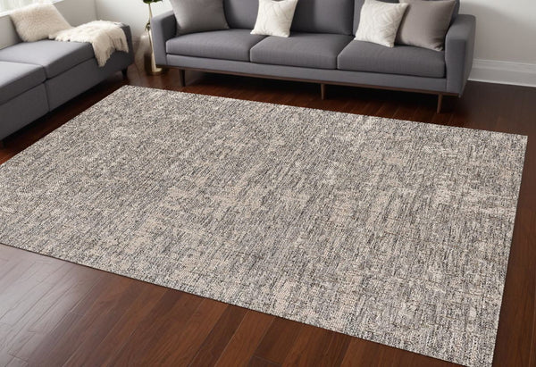 HomeRoots 10' Ivory Abstract Power Loom Runner Rug - Modern, Durable Design for Hallways and Entryways, Easy Care 8' x 10' 394083
