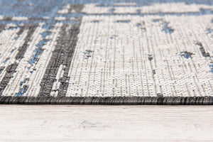 HomeRoots 5' Abstract Blue and Gray Area Rug - Modern Design for Living Rooms, Bedrooms, or Home Offices 5' X 7' 394092