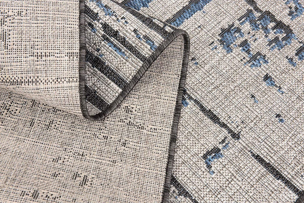 HomeRoots 5' Abstract Blue and Gray Area Rug - Modern Design for Living Rooms, Bedrooms, or Home Offices 5' X 7' 394092