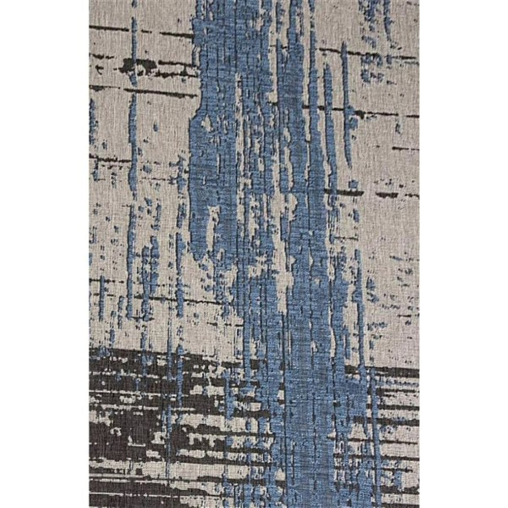 HomeRoots 5' Abstract Blue and Gray Area Rug - Modern Design for Living Rooms, Bedrooms, or Home Offices 5' X 7' 394092