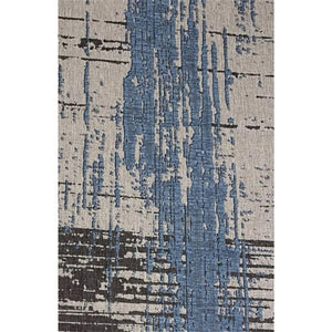 HomeRoots 5' Abstract Blue and Gray Area Rug - Modern Design for Living Rooms, Bedrooms, or Home Offices 5' X 7' 394092
