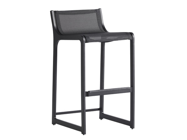 Lexington Tommy Bahama Outdoor 3940 Tommy Bahama Outdoor Living Stool - Contemporary Dark Graphite Design With Teak Accents Obsidian  3940-16