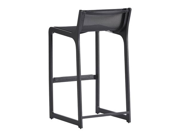 Lexington Tommy Bahama Outdoor 3940 Tommy Bahama Outdoor Living Stool - Contemporary Dark Graphite Design With Teak Accents Obsidian  3940-16