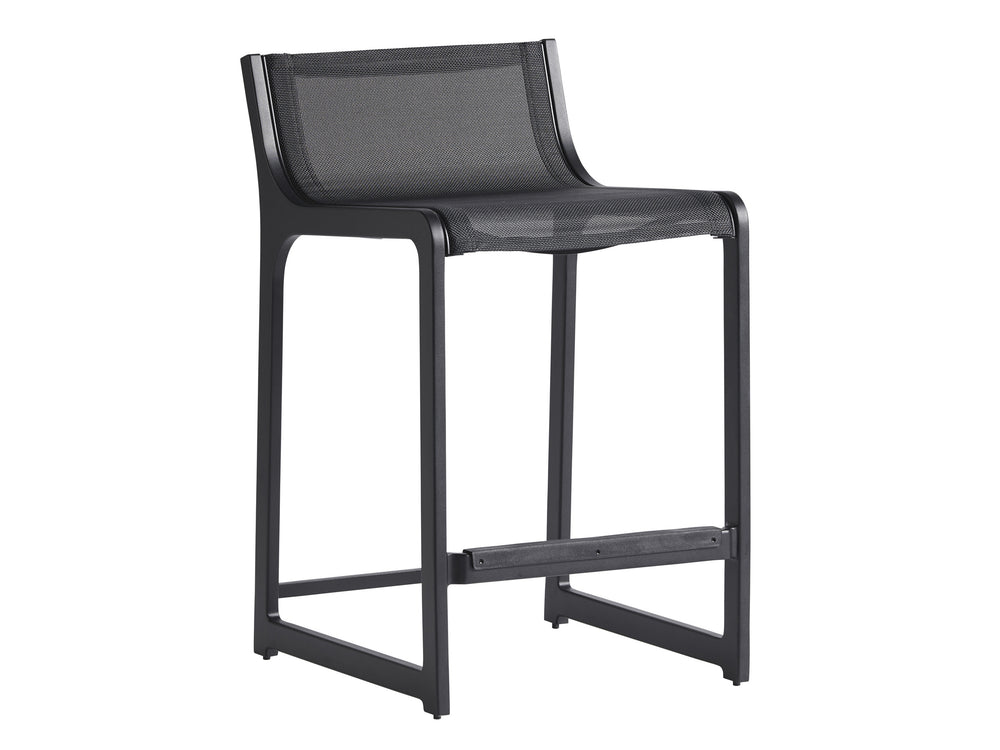 Lexington Tommy Bahama Outdoor 3940 Tommy Bahama Outdoor Living Stool - Contemporary Dark Graphite Design With Teak Accents Obsidian  3940-17