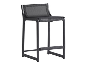 Lexington Tommy Bahama Outdoor 3940 Tommy Bahama Outdoor Living Stool - Contemporary Dark Graphite Design With Teak Accents Obsidian  3940-17