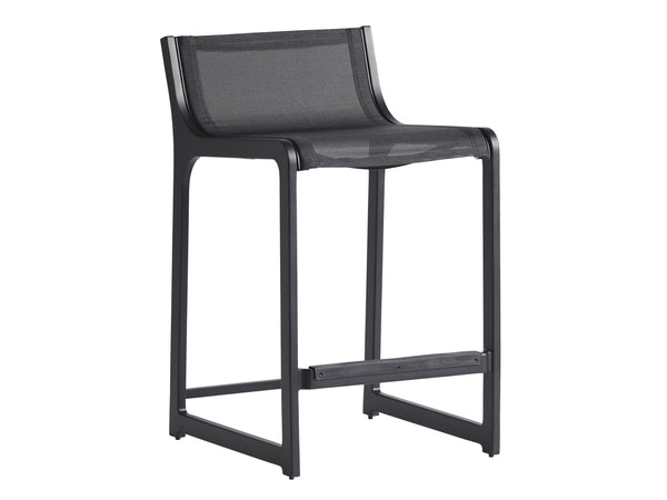 Lexington Tommy Bahama Outdoor 3940 Tommy Bahama Outdoor Living Stool - Contemporary Dark Graphite Design With Teak Accents Obsidian  3940-17
