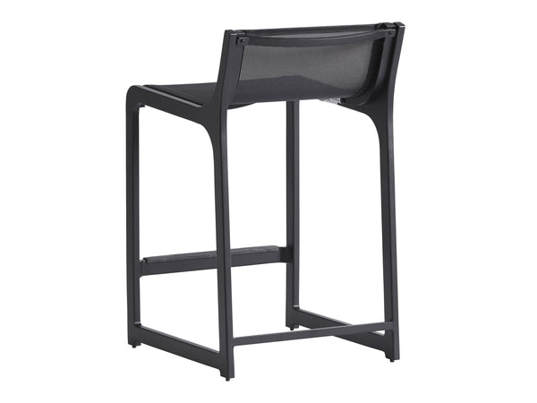 Lexington Tommy Bahama Outdoor 3940 Tommy Bahama Outdoor Living Stool - Contemporary Dark Graphite Design With Teak Accents Obsidian  3940-17