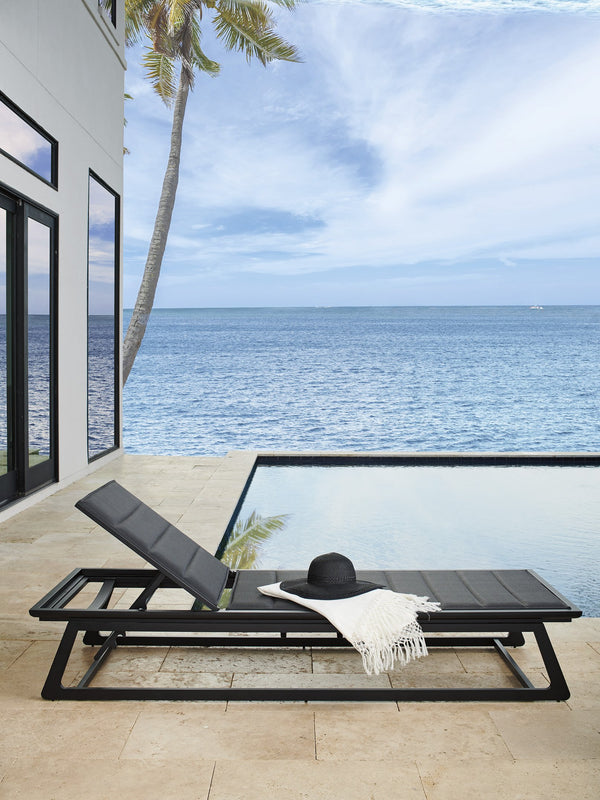 Lexington Tommy Bahama Outdoor 3940-75 Chaise Lounge – Stylish Outdoor Seating With Teak Accents & All-weather Comfort For Relaxation Obsidian  3940-75