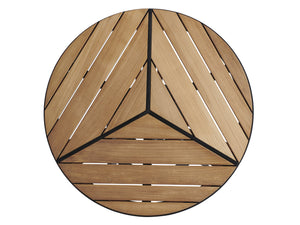 Lexington Tommy Bahama Outdoor 3940-873 High/Low Bistro Table - Stylish Dark Graphite Aluminum With Sustainable Teak For Modern Spaces Obsidian  3940-873