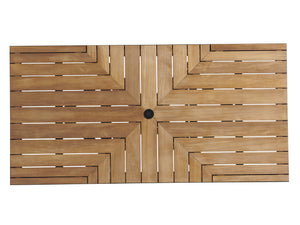 Lexington Tommy Bahama Outdoor 3940-876c Contemporary Rectangular Dining Table With Teak Top & Architectural Design For 8 Obsidian  3940-876c