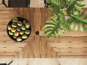 Lexington Tommy Bahama Outdoor 3940-876c Contemporary Rectangular Dining Table With Teak Top & Architectural Design For 8 Obsidian  3940-876c