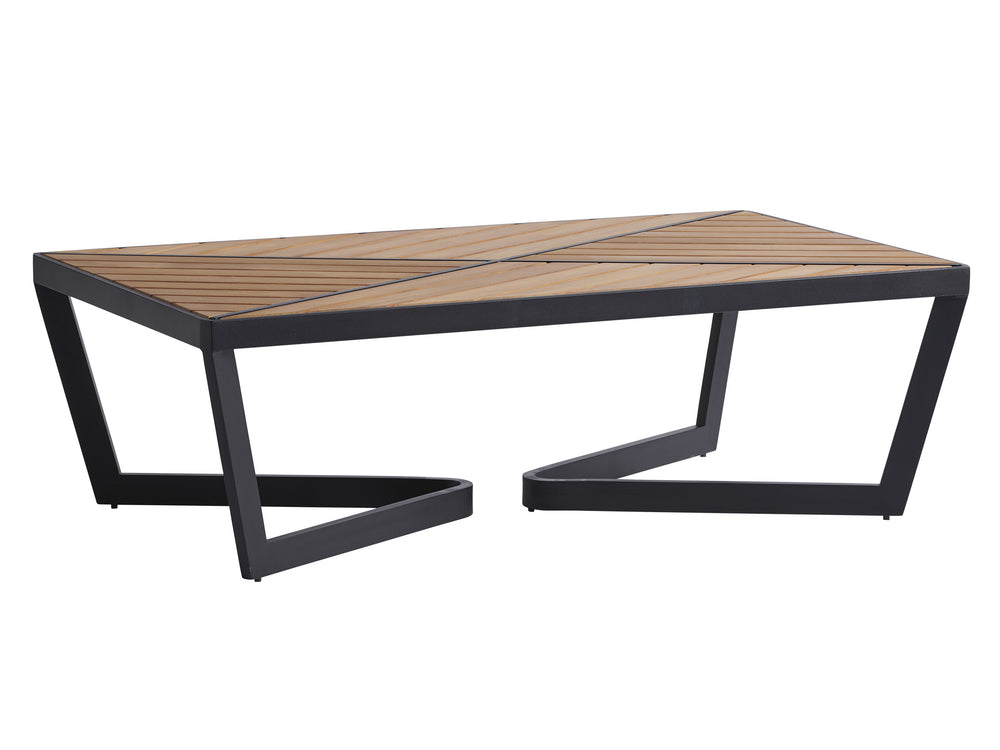 Lexington Tommy Bahama Outdoor 3940-943 South Beach Rectangular Cocktail Table - Contemporary Design With Teak And Graphite Finish Obsidian  3940-943