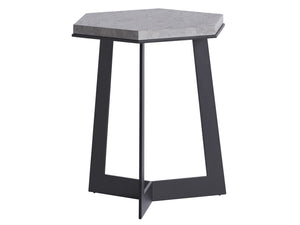 Lexington Tommy Bahama Outdoor 3940-950 Spot Table - Sleek Hexagonal Stone Top On Modern Graphite Base, Perfect For Chic Outdoor Spaces Obsidian  3940-950