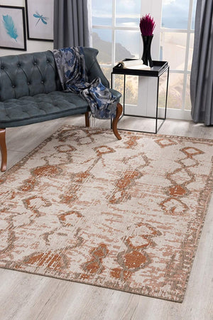 HomeRoots 5' Beige and Brown Abstract Area Rug – Modern Design for Living Rooms, Dining Spaces, and More 5' x 8' 394104