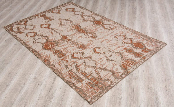 HomeRoots 5' Beige and Brown Abstract Area Rug – Modern Design for Living Rooms, Dining Spaces, and More 5' x 8' 394104