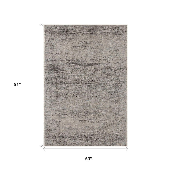 HomeRoots 5' Blue and Gray Distressed Area Rug - Modern Abstract Design for Comfortable, Stylish Living Spaces 5' x 8' 394114