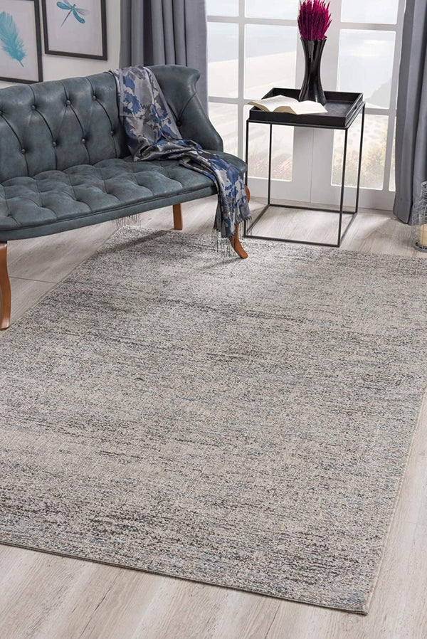 HomeRoots 5' Blue and Gray Distressed Area Rug - Modern Abstract Design for Comfortable, Stylish Living Spaces 5' x 8' 394114