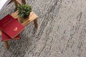 HomeRoots 5' Blue and Gray Distressed Area Rug - Modern Abstract Design for Comfortable, Stylish Living Spaces 5' x 8' 394114