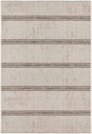 HomeRoots 13' Ivory and Gray Striped Runner Rug – Durable, Stylish Accent for Hallways and High-Traffic Areas 3' x 15' 394128