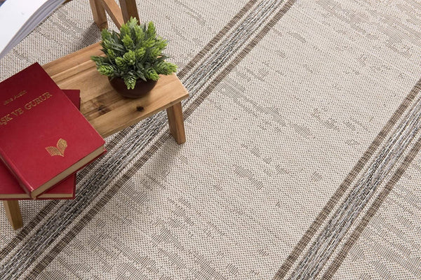 HomeRoots 13' Ivory and Gray Striped Runner Rug – Durable, Stylish Accent for Hallways and High-Traffic Areas 3' x 15' 394128