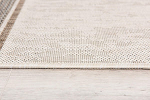 HomeRoots 13' Ivory and Gray Striped Runner Rug – Durable, Stylish Accent for Hallways and High-Traffic Areas 3' x 20' 394129