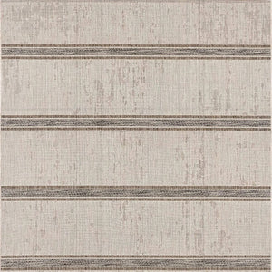 HomeRoots 13' Ivory and Gray Striped Runner Rug – Durable, Stylish Accent for Hallways and High-Traffic Areas 3' x 12' 394130