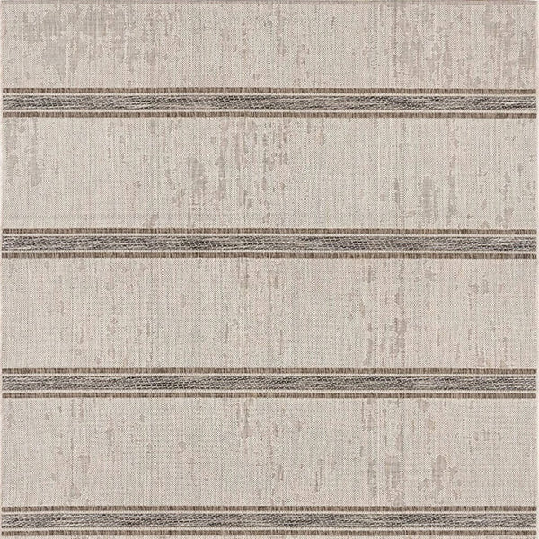 HomeRoots 13' Ivory and Gray Striped Runner Rug – Durable, Stylish Accent for Hallways and High-Traffic Areas 3' x 12' 394130