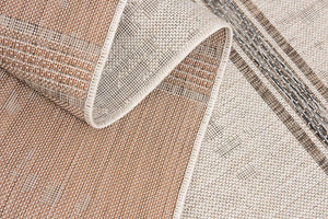 HomeRoots 13' Ivory and Gray Striped Runner Rug – Durable, Stylish Accent for Hallways and High-Traffic Areas 3' x 12' 394130