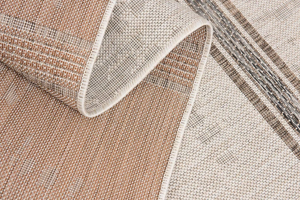 HomeRoots 13' Ivory and Gray Striped Runner Rug – Durable, Stylish Accent for Hallways and High-Traffic Areas 3' x 12' 394130
