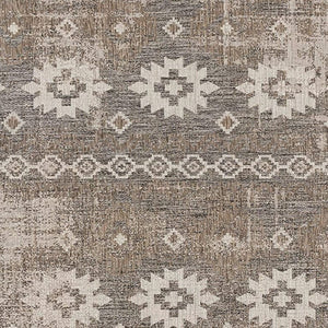 HomeRoots 10' Gray and Ivory Ikat Runner Rug - Stylish, Durable Design for Hallways, Kitchens, and Entryways 3' x 10' 394136