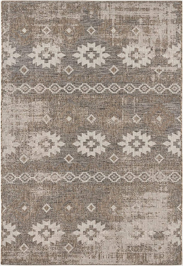 HomeRoots 10' Gray and Ivory Ikat Runner Rug - Stylish, Durable Design for Hallways, Kitchens, and Entryways 3' x 10' 394136