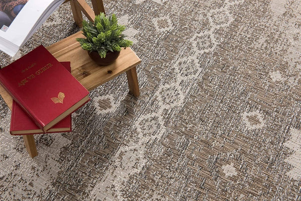 HomeRoots 10' Gray and Ivory Ikat Runner Rug - Stylish, Durable Design for Hallways, Kitchens, and Entryways 3' x 10' 394136