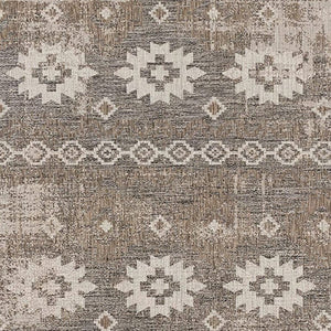 HomeRoots 10' Gray and Ivory Ikat Runner Rug - Stylish, Durable Design for Hallways, Kitchens, and Entryways 3' x 13' 394138