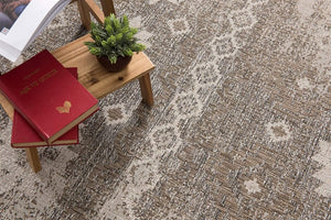 HomeRoots 10' Gray and Ivory Ikat Runner Rug - Stylish, Durable Design for Hallways, Kitchens, and Entryways 3' x 13' 394138