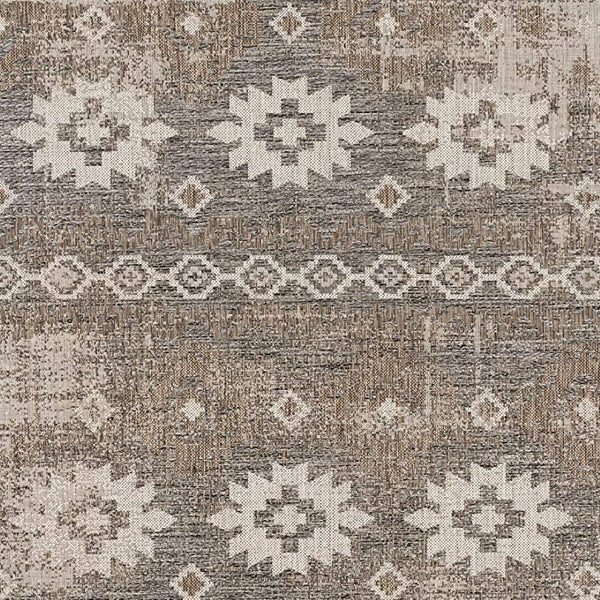 HomeRoots 10' Gray and Ivory Ikat Runner Rug - Stylish, Durable Design for Hallways, Kitchens, and Entryways 3' x 20' 394140