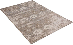 HomeRoots 10' Gray and Ivory Ikat Runner Rug - Stylish, Durable Design for Hallways, Kitchens, and Entryways 5' X 7' 394144