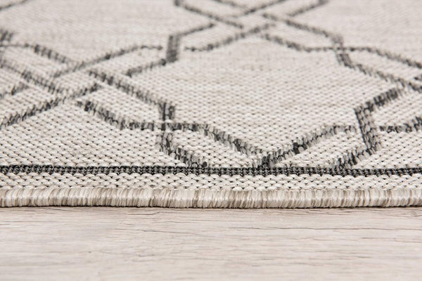 HomeRoots 13' Modern Gray and Ivory Geometric Runner Rug - Durable, Stylish, and Perfect for High-Traffic Areas 3' x 13' 394148
