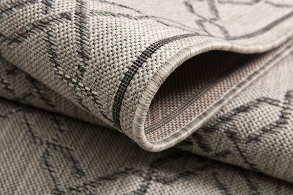 HomeRoots 13' Modern Gray and Ivory Geometric Runner Rug - Durable, Stylish, and Perfect for High-Traffic Areas 3' x 13' 394148