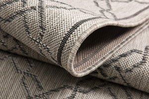 HomeRoots 13' Modern Gray and Ivory Geometric Runner Rug - Durable, Stylish, and Perfect for High-Traffic Areas 5' x 8' 394154