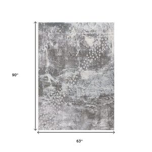 HomeRoots 5' Blue Abstract Area Rug - Contemporary Power Loom Design for Modern Homes with Plush Comfort 5' X 7' 394157